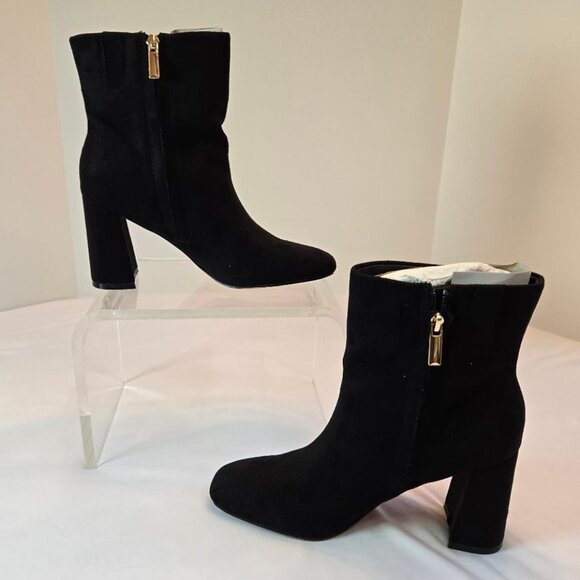 DREAM PAIRS Women's Chunky Heel Ankle Booties Almond Toe/Zipper Sz: 7.5 Black - Picture 7 of 13